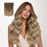 Mocha Ash Blonde Highlights (8E/61/8E) Classic Clip-Ins (120g-150g)