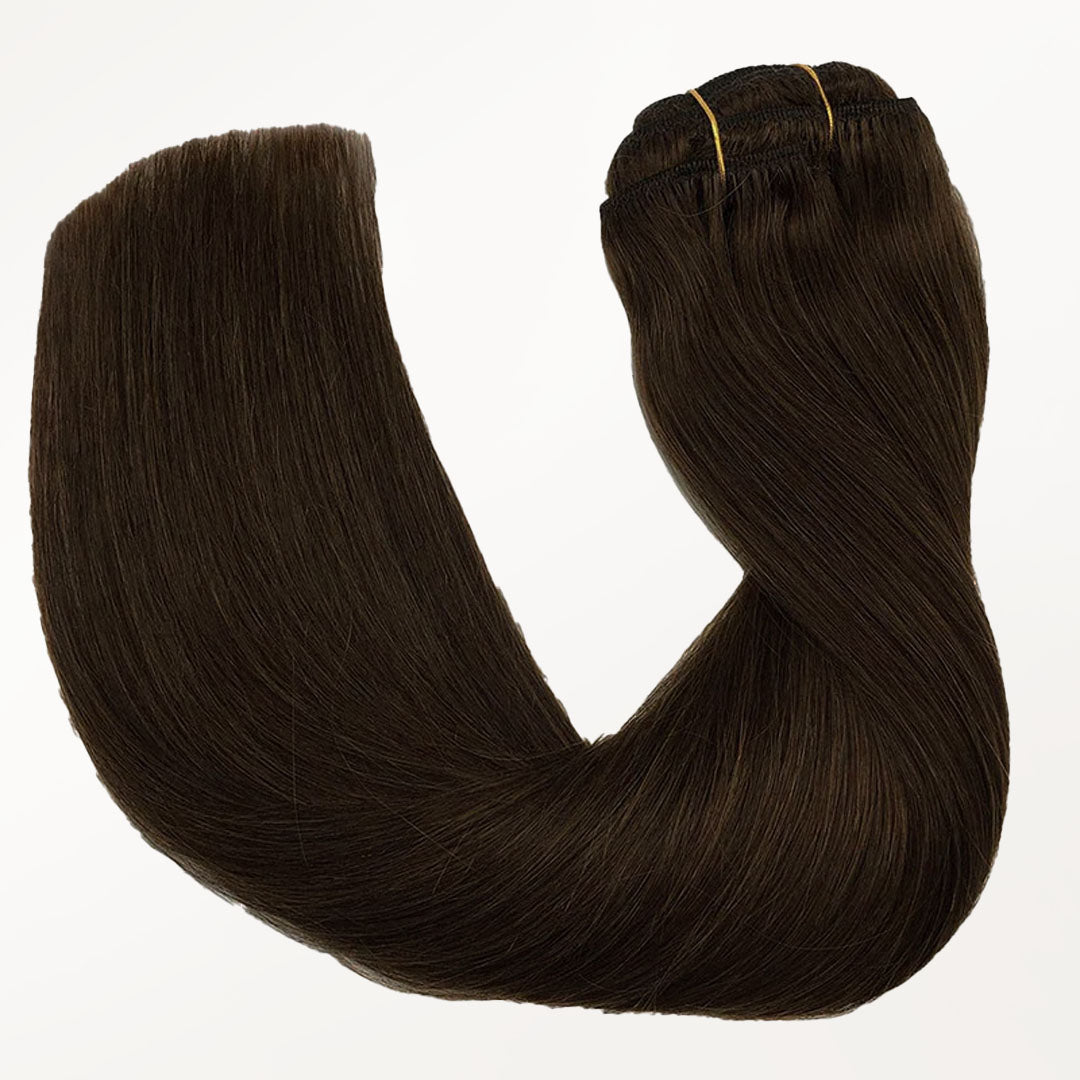 Chocolate Brown - Classic Clip in Hair Extensions 100% Remy Human Hair Wavy Curly Chocolate Brown Clip-In Extensions by Curly Heaven™ main image 2