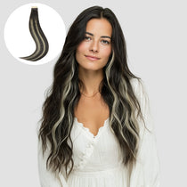 Black to Light Blonde Balayage (1B/16/1B) Tape-Ins 50g – 100% Remy Human Hair by GOO GOO Hair.