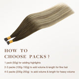 Bleach Blonde Balayage (3/8/613) I-Tip Hair Extensions 50g