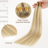 Schwarz bis hellblond – Balayage (1B/16/1B) I Tip Haarverlängerungen