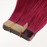 Burgundy Red Color Tape-Ins (25g-30g) – 100% Remy Human Hair by GOO GOO Hair.