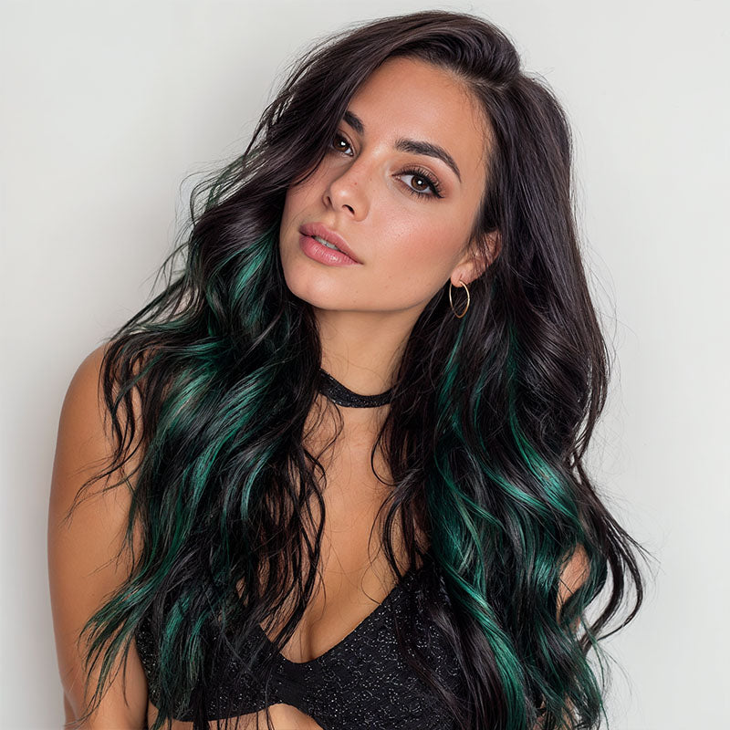 Green Color Tape-Ins (25g-30g) – 100% Remy Human Hair by GOO GOO Hair.