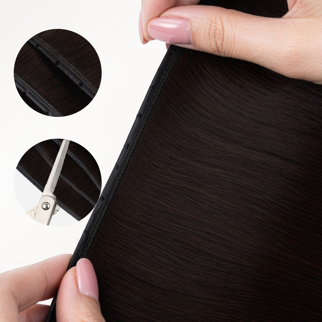 Dark Brown (2) Butterfly Weft Hair Extensions (100g-160g)-100% Remy Human Hair.