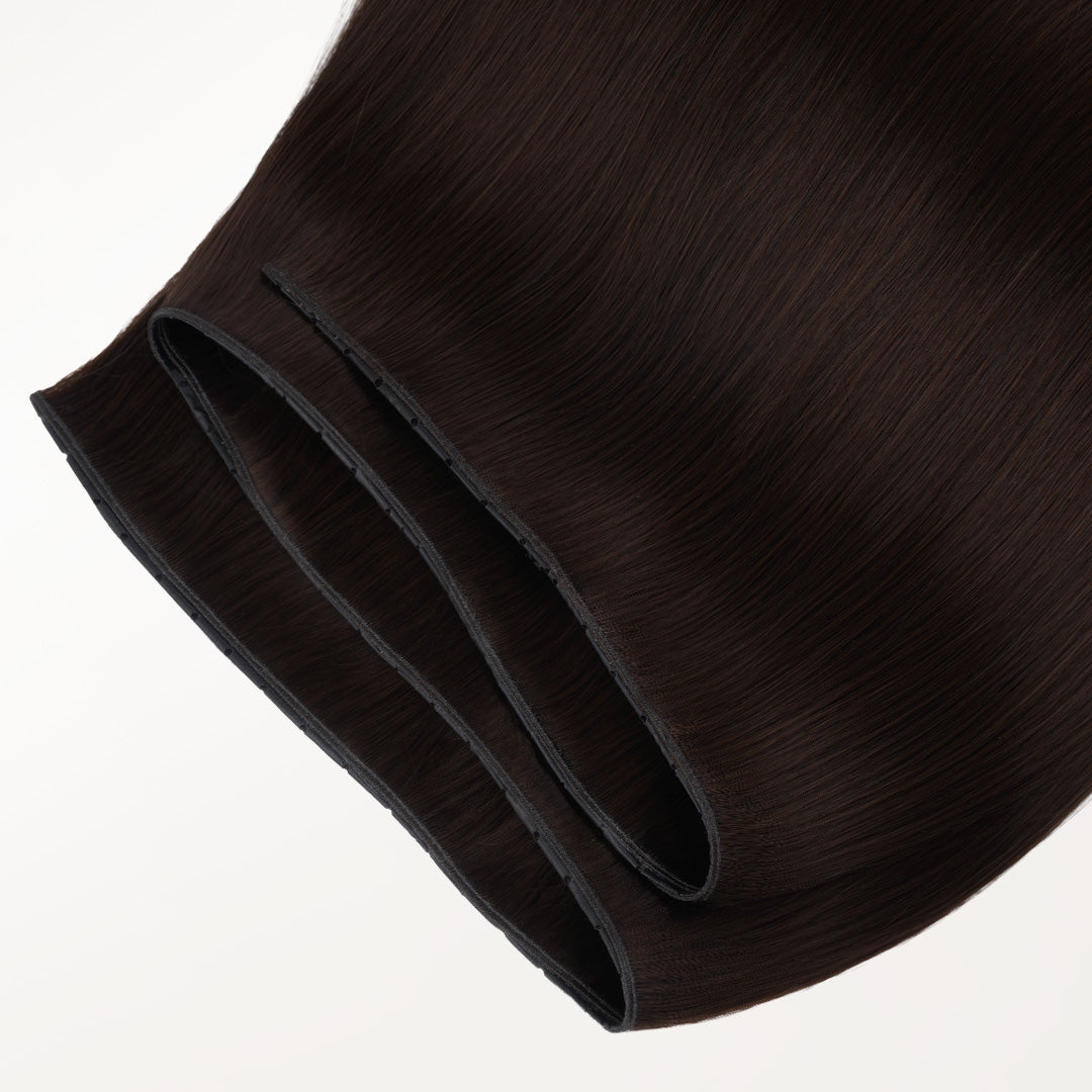 Dark Brown (2) Butterfly Weft Hair Extensions (100g-160g)-100% Remy Human Hair.