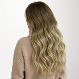 Bleach Blonde Balayage (3/8/613) Butterfly Weft Hair Extensions (100g-160g)-100% Remy Human Hair.