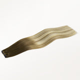 Bleach Blonde Balayage (3/8/613) Butterfly Weft Hair Extensions (100g-160g)-100% Remy Human Hair.