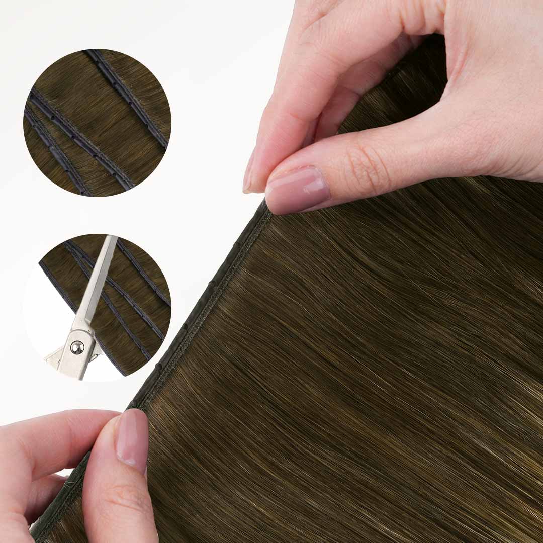 Bleach Blonde Balayage (3/8/613) Butterfly Weft Hair Extensions (100g-160g)-100% Remy Human Hair.