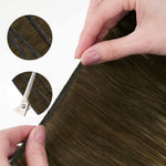 Bleach Blonde Balayage (3/8/613) Butterfly Weft Hair Extensions (100g-160g)-100% Remy Human Hair.