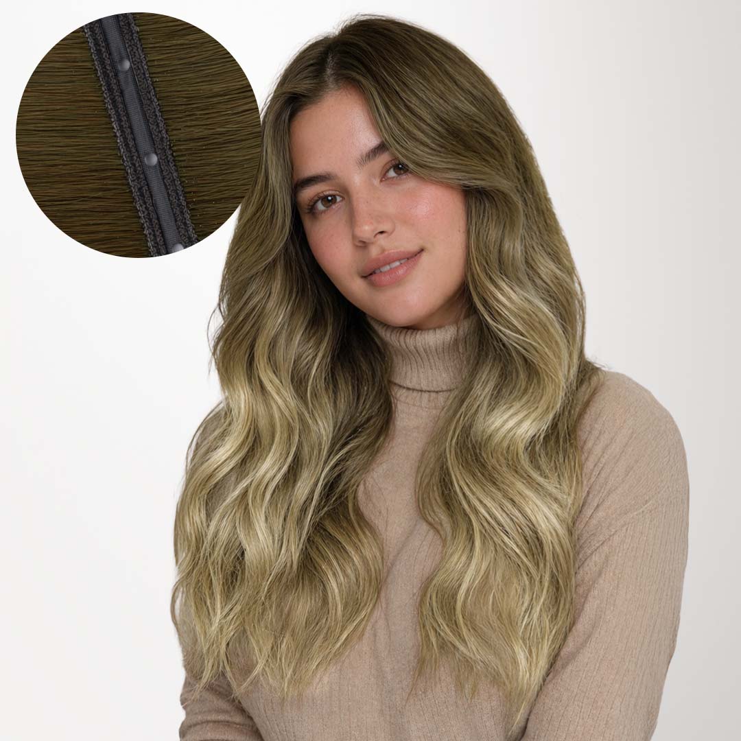 Bleach Blonde Balayage (3/8/613) Butterfly Weft Hair Extensions (100g-160g)-100% Remy Human Hair.