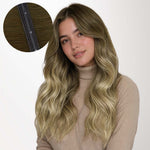 Bleach Blonde Balayage (3/8/613) Butterfly Weft Hair Extensions (100g-160g)-100% Remy Human Hair.