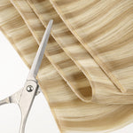 Light Blonde Highlights (16/22A) Butterfly Weft Hair Extensions (100g-160g)-100% Remy Human Hair.