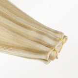 Light Blonde Highlights (16/22A) Butterfly Weft Hair Extensions (100g-160g)-100% Remy Human Hair.