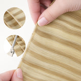 Light Blonde Highlights (16/22A) Butterfly Weft Hair Extensions (100g-160g)-100% Remy Human Hair.