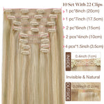 Light Blonde Highlights (16/22A) Double Drawn Clip in 160g [Clearance] – 100% Remy Human Hair.