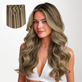 BALAYAGE RUBIO MIEL (4/26/4) Extensiones de cabello con trama cosida