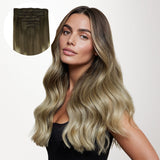 Bleach Blonde Balayage (3/8/613) Full Classic Clip-Ins (160g-220g)-100% Remy Human Hair.