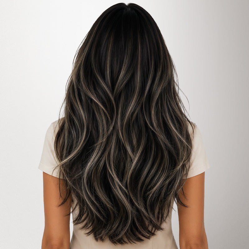  Brown Sugar Swirl Highlights (2C/4E/6C) Genius Tape Weft Hair Extensions 60g_100% Remy Human Hair extensions and accessories.