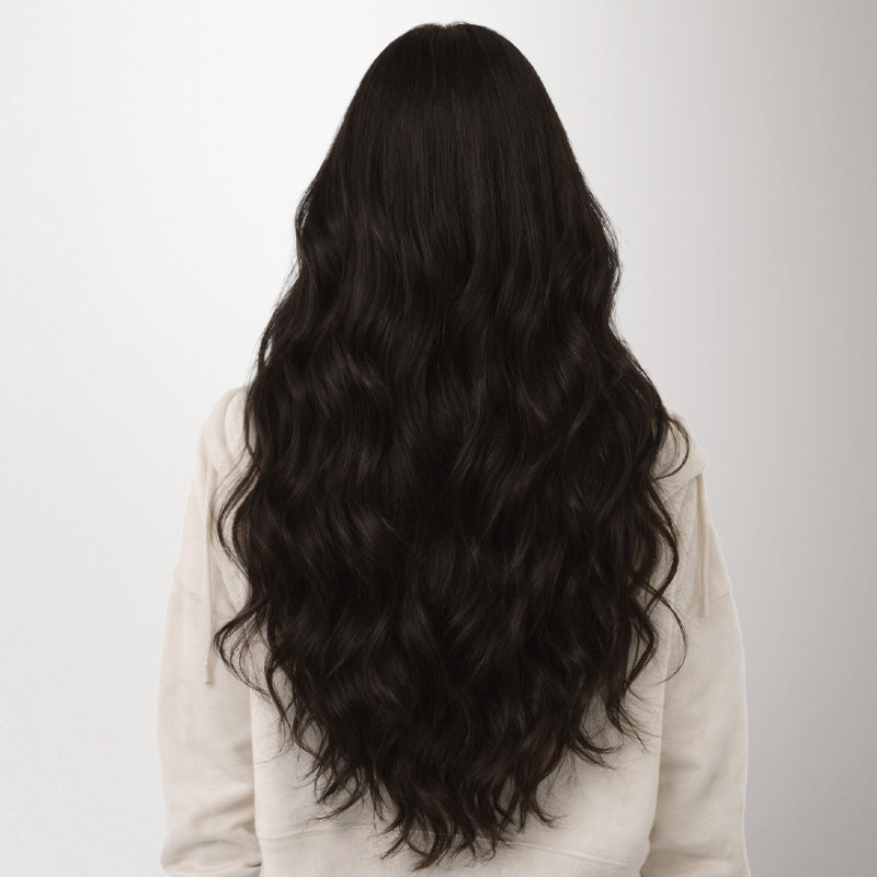 Natural Black (1B) Genius Tape Weft Hair Extensions 60g-100% Remy Human Hair.