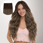 Honey Blonde Balayage (4/26/4) Genius Tape Weft Hair Extensions 60g-100% Remy Human Hair.