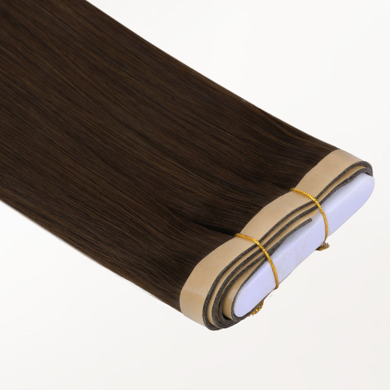 Chocolate Brown (4A) Genius Tape Weft Hair Extensions 60g-100% Remy Human Hair.