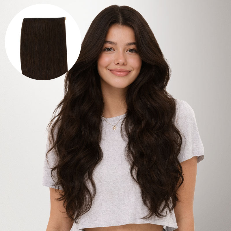 Dark Brown (2) Genius Tape Weft Hair Extensions 60g-100% Remy Human Hair.