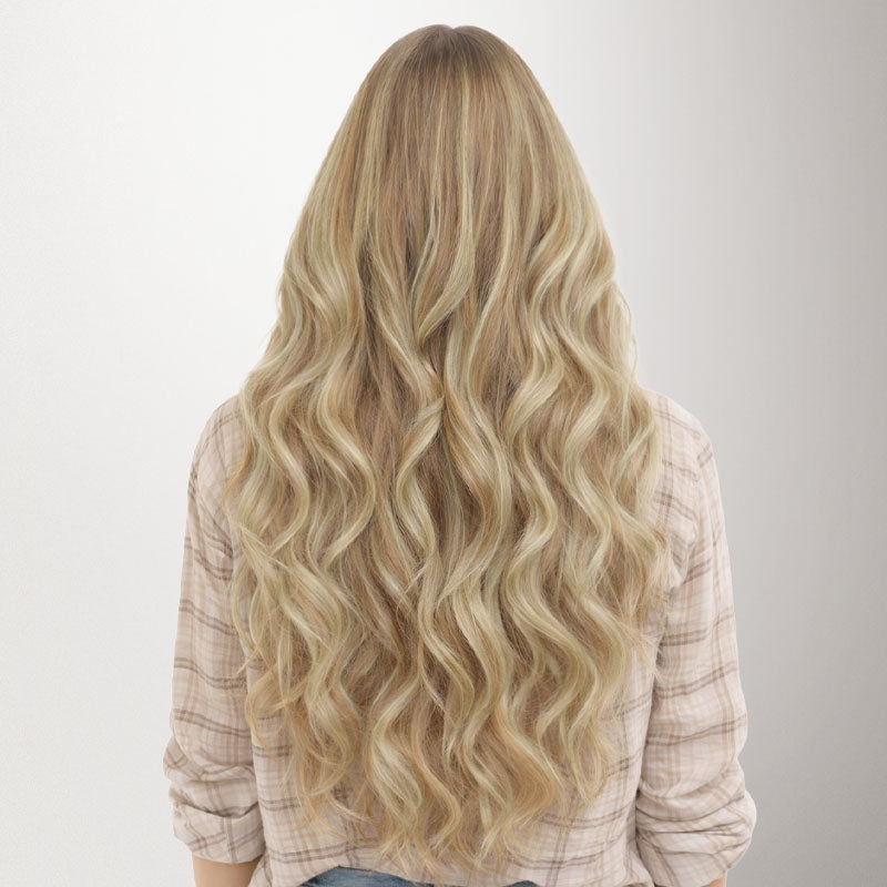 Light Blonde Highlights (16/22A) Genius Tape Weft Hair Extensions 60g-100% Remy Human Hair.