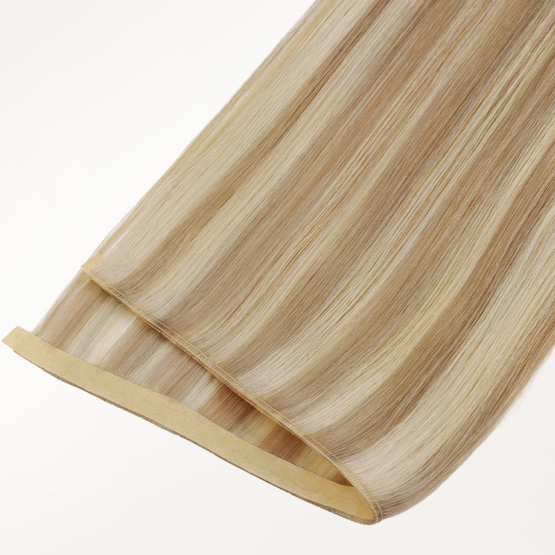 Light Blonde Highlights (16/22A) Genius Tape Weft Hair Extensions 60g-100% Remy Human Hair.