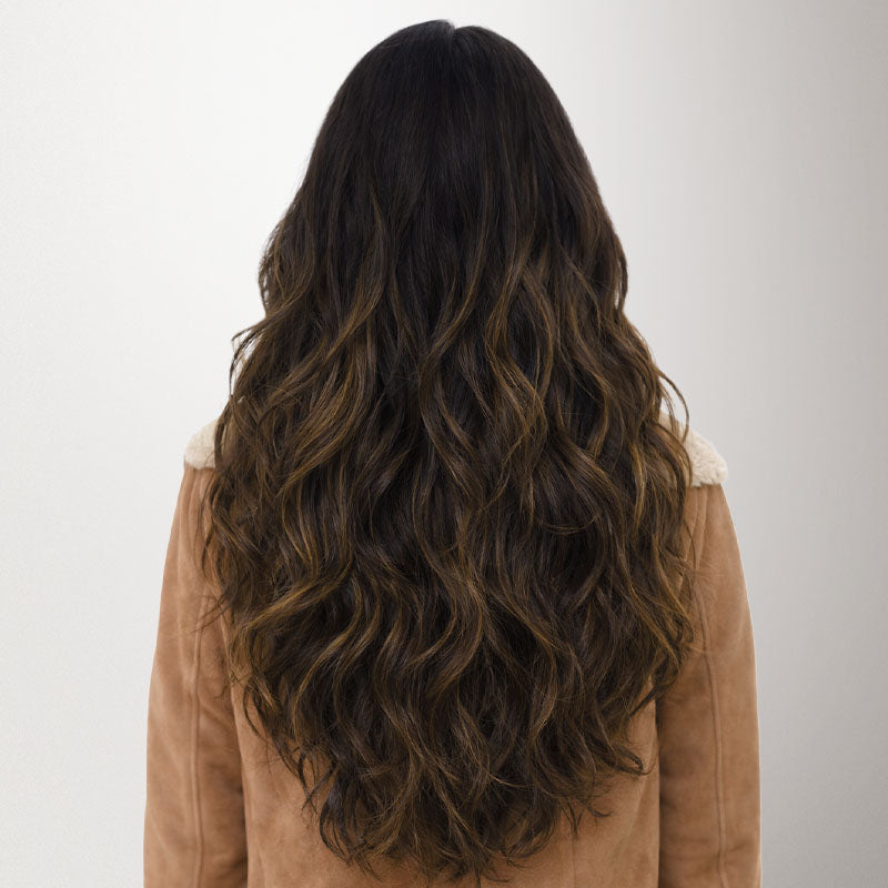 Dark Brown Balayage (2/6/2) Genius Tape Weft Hair Extensions 60g-100% Remy Human Hair.