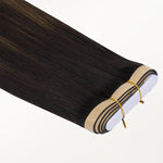 Dark Brown Balayage (2/6/2) Genius Tape Weft Hair Extensions 60g-100% Remy Human Hair.