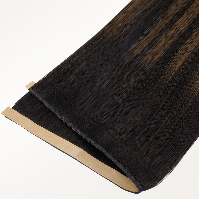 Dark Brown Balayage (2/6/2) Genius Tape Weft Hair Extensions 60g-100% Remy Human Hair.