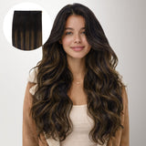 Dark Brown Balayage (2/6/2) Genius Tape Weft Hair Extensions 60g-100% Remy Human Hair.