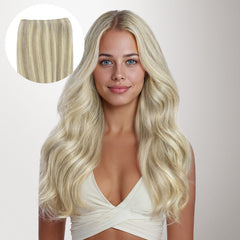 Ash Blonde Highlights (17A/60A) Genius Tape Weft Hair Extensions 60g_100% Remy Human Hair.