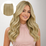 BALAYAGE RUBIO MIEL (4/26/4) Extensiones de cabello con trama cosida