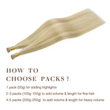 LIGHT BLONDE HIGHLIGHTS (16/22) I Tip Hair Extensions