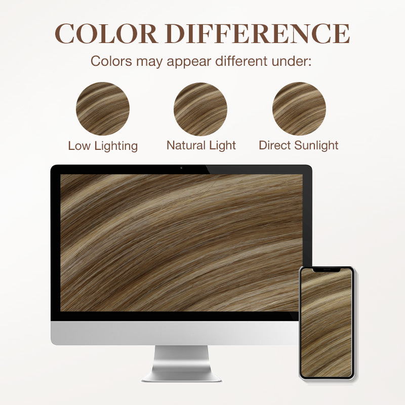  Golden Blonde Highlights (8B/60B) I-Tip Hair Extensions 50g-100% Remy Human Hair.