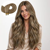  Golden Blonde Highlights (8B/60B) I-Tip Hair Extensions 50g-100% Remy Human Hair.