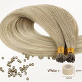Extensiones de cabello con punta en I de color negro a rubio claro (1B/16/1B)