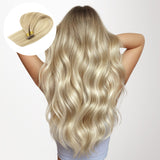 Extensiones de cabello con punta en I de color negro a rubio claro (1B/16/1B)