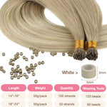 Natural Blonde Balayage (18ET90A) I-Tip Hair Extensions 50g – 100% Remy Human Hair by GOO GOO Hair.