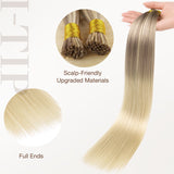 Schwarz bis hellblond – Balayage (1B/16/1B) I Tip Haarverlängerungen