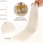 Pure Platinum Blonde (1000) I-Tip Hair Extensions 50g – 100% Remy Human Hair by GOO GOO Hair.