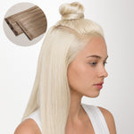 Pure Platinum Blonde (1000) Invisi Edge Seamless Clip-Ins (130g-170g)-100% Remy Human Hair extensions and accessories.