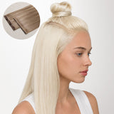 Pure Platinum Blonde (1000) Invisi Edge Seamless Clip-Ins (130g-170g)-100% Remy Human Hair extensions and accessories.