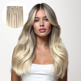 Platinum Blonde Balayage (17/22/60) Invisi Edge Seamless Clip-Ins (140g-160g)