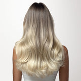 Platinum Blonde Balayage (17/22/60) Invisi Edge Seamless Clip-Ins (140g-160g)
