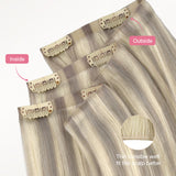 Platinum Blonde Balayage (17/22/60) Invisi Edge Seamless Clip-Ins (140g-160g)