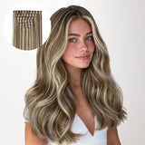 Golden Blonde Highlights (8B/60B) Invisi Edge Seamless Clip-Ins (140g-160g)
