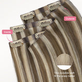 Golden Blonde Highlights (8B/60B) Invisi Edge Seamless Clip-Ins (140g-160g)