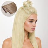 Platinum Blonde (60A) Invisi Edge Seamless Clip-Ins (130g-170g)-100% Remy Human Hair extensions and accessories.